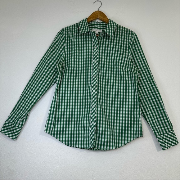 1901 Green and White Gingham Formal Button Down Shirt - Picture 2 of 13